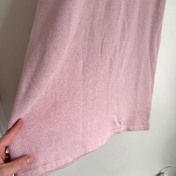 Madewell MWL Airyterry Sweatshirt Tee Dress - Heather Wisteria Dove (Pale Pink) - Picture 4 of 9